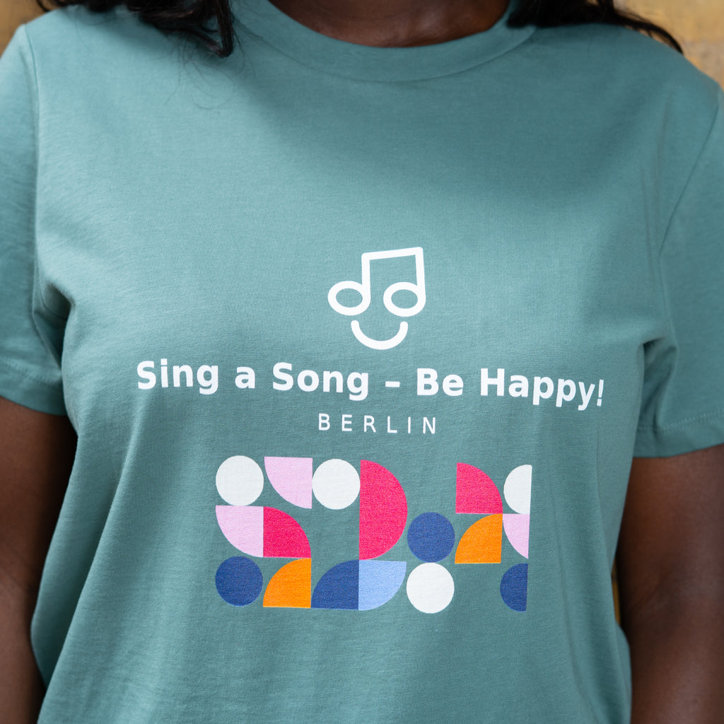 Sing a Song – Be Happy! T-Shirt Damen Grün