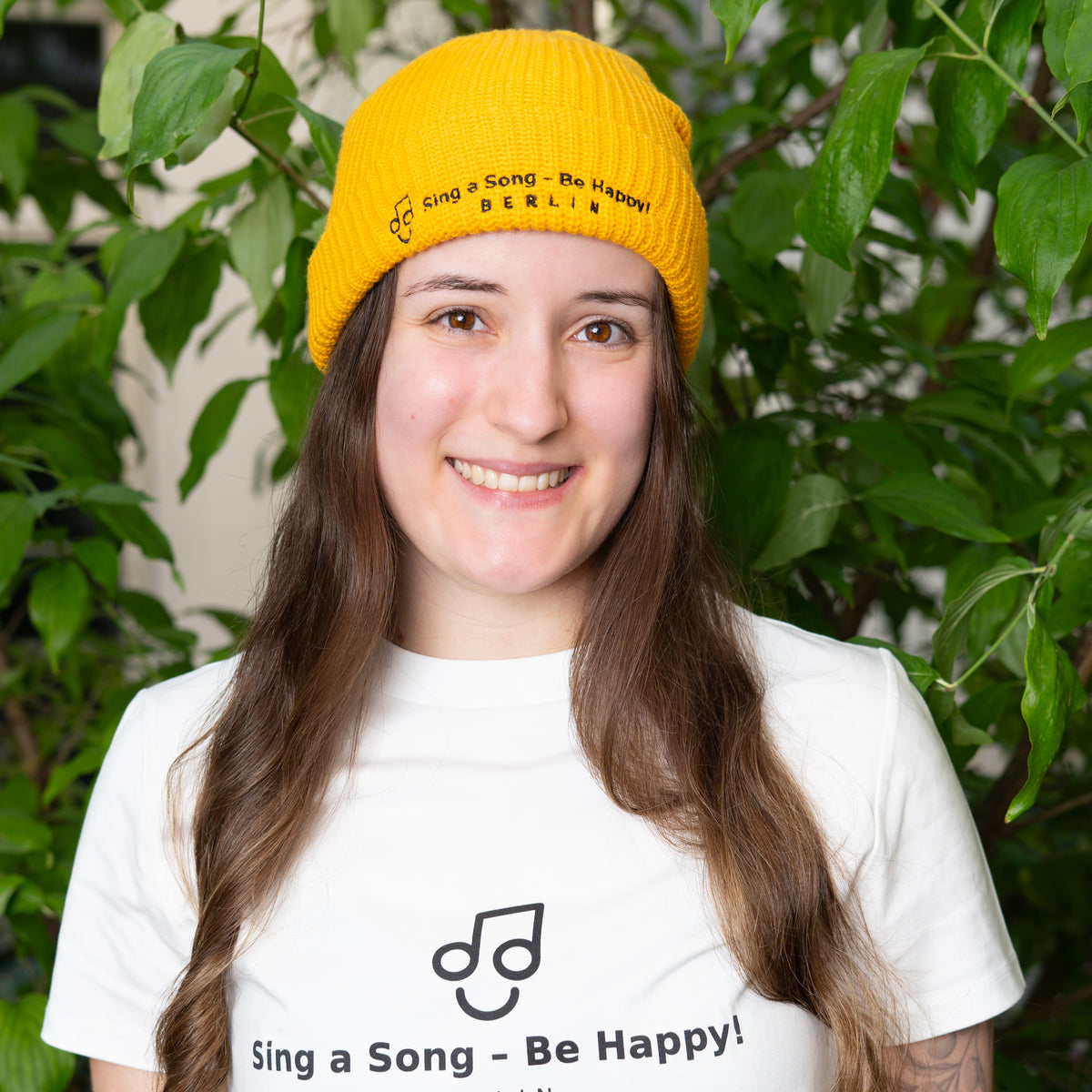 Sing a Song – Be Happy! T-Shirt Damen Weiß
