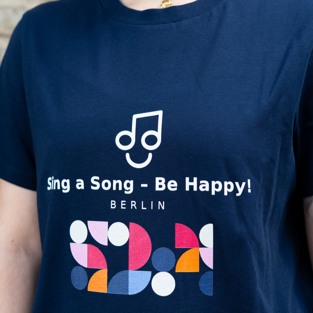 Sing a Song – Be Happy! T-Shirt Damen Navy