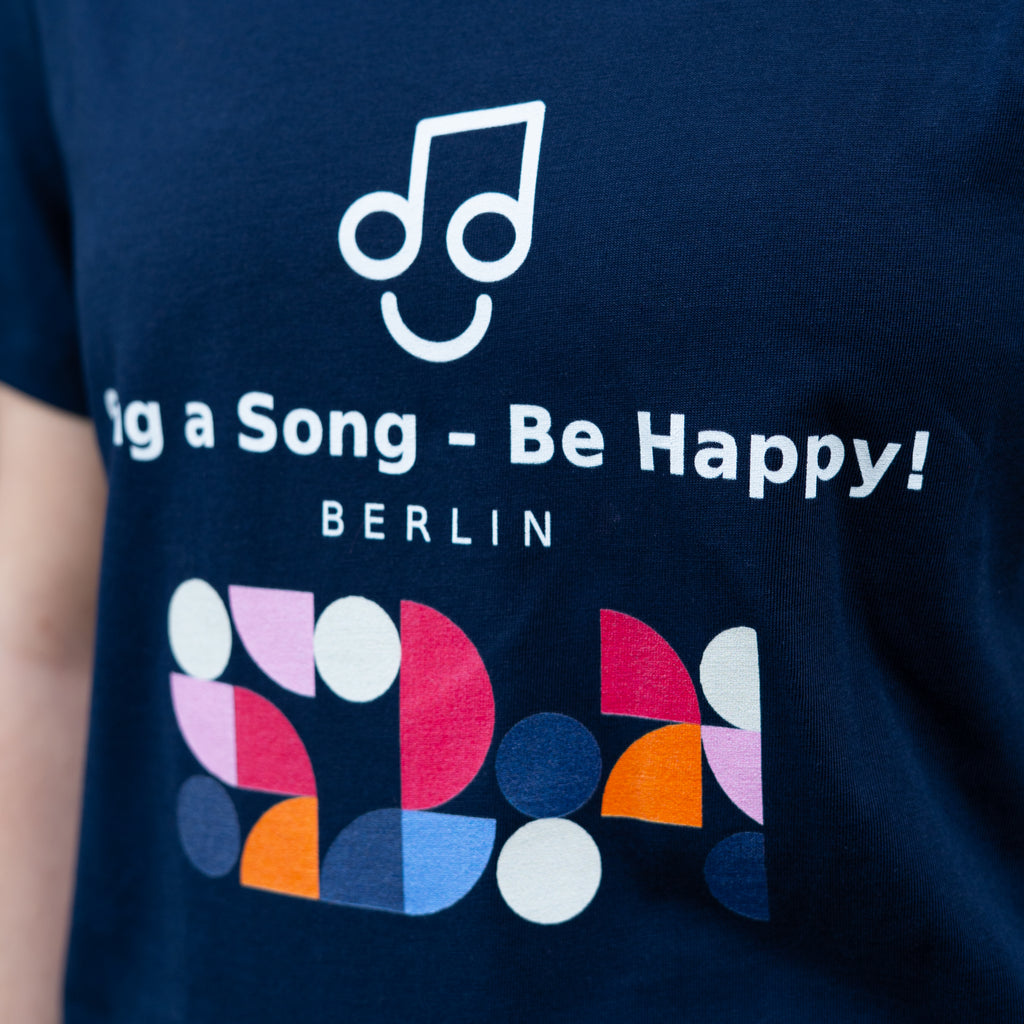 Sing a Song – Be Happy! T-Shirt Damen Navy