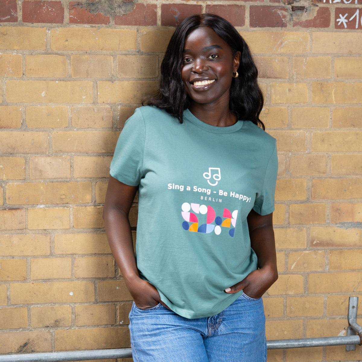 Sing a Song – Be Happy! T-Shirt Damen Grün